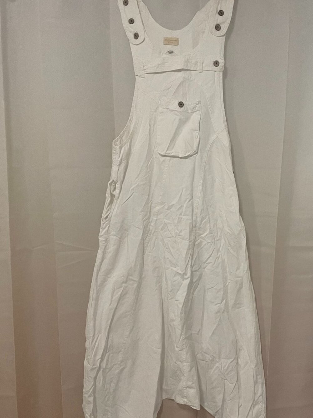 My Essence Fits White Denim Overalls Size S/M